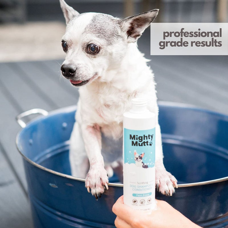 Mighty Mutt Soothing Dog Shampoo and Conditioner â€“ Pet Friendly | Deodorizes Smelly Dogs | Detangles | Natural, Hypoallergenic & Anti-Itch Dog Shampoo Sensitive Skin â€“ Fresh Breeze | 9 fl oz - Image 3